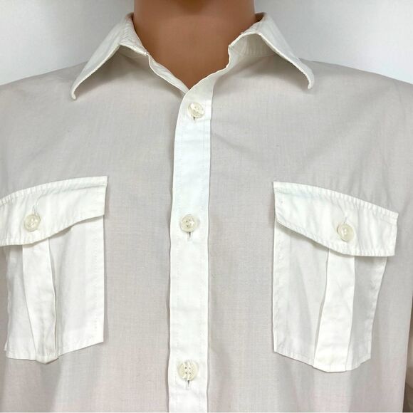 Murano Men’s White Cotton Slim Fit Flat Pockets Shirt Size L - Picture 3 of 8